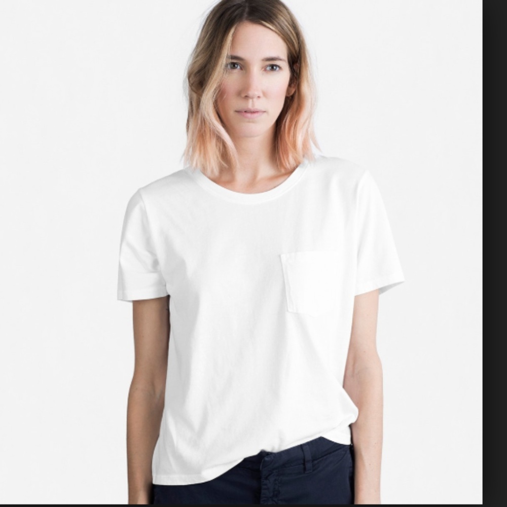 Everlane box cut pocket tee - off white